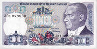 Turkey 1000 Lira Banknote, Undated (1988), KM:196 -