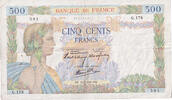 France 500 Francs La Paix, G.178, Fayette:32.02, KM:95a -