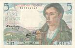 France 5 Francs Berger, T.57, Fayette:05.03, KM:98a -