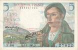 France 5 Francs Berger, F.64, Fayette:05.03, KM:98a -