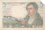 France 5 Francs Berger, G.149, Fayette:05.07, KM:98b -