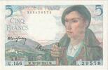 France 5 Francs Berger, U.156, Fayette:05.07, KM:98b -