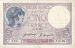 5 Francs 1921 Frankreich Violet, A.6145, SS, Fayette:3.5, KM:72b SS