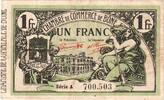 Algeria 1 Franc Bône, 1921-01-05, A, Chambre de Commerce -