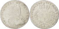 France 1/2 ECU, 44 Sols Coin, Louis XV, 1/2 Écu aux branches d'olivier -