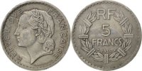 France 5 Francs Coin, Lavrillier, Nickel, KM:888, Gadoury:760 -