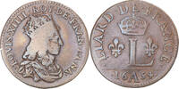 France Liard de France Coin, Louis XIV, Corbeil, Copper -