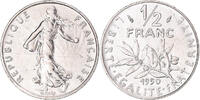 France 1/2 Franc Coin, Semeuse, série FDC, Nickel, Gadoury:429 -