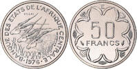 Central African States 50 Francs Coin, Gabon, Monnaie de Paris, ESSAI, Nickel, KM:11 -