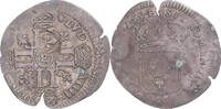 France Quinzain aux 8 L Coin, Louis XIV, Tours, contremarqué lis -