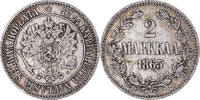 Finland 2 Markkaa 1865 Helsinki Coin, Alexander II, Helsinki, Silver SS 56.50 US$  +  28.86 US$ shipping