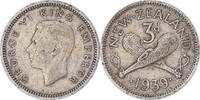 New Zealand 3 Pence Coin, George VI, British Royal Mint -