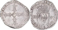 France 1/4 Ecu Coin, Henri IV, Bayonne, Silver, Gadoury:597 -