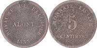 Belgium 5 Centimes Coin, Monnaie fictive, Alost, Copper -