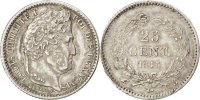France 25 Centimes Coin, Louis-Philippe, Rouen, Silver -