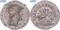 Tetradrachm Baktrian Kingdom, Eukratides I, Silver, NGC, MS -