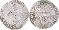 France 1/8 Ecu Coin, Henri III, Rennes, Silver, Gadoury:485 -