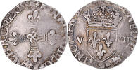 France 1/8 Ecu Coin, Henri III, Rennes, Silver, Gadoury:485 -
