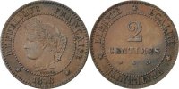 France 2 Centimes Coin, Cérès, Bordeaux, Bronze, KM:827.2 -
