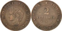 France 2 Centimes Coin, Cérès, Paris, Bronze, KM:827.1 -