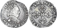 France 1/2 Franc au col plat Coin, Henri III, Bordeaux -