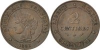 France 2 Centimes Coin, Cérès, Paris, Bronze, KM:827.1 -