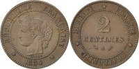 France 2 Centimes Coin, Cérès, Paris, Bronze, KM:827.1 -