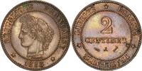 France 2 Centimes Coin, Cérès, Paris, Bronze, KM:827.1 -