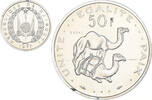 Djibouti 50 Francs Coin, Monnaie de Paris, ESSAI -
