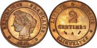 France 2 Centimes Coin, Cérès, Paris, Bronze, KM:827.1 -