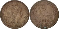 France 2 Centimes Coin, Dupuis, Paris, Bronze, KM:841 -