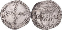 France 1/4 Ecu Coin, Henri IV, La Rochelle, Silver -