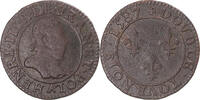 France Double Tournois Coin, Henri III, Paris, Copper -