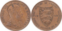 Jersey 1/24 Shilling Coin, Edward VII, London, Bronze, KM:9 -