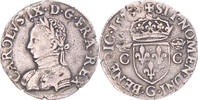 France Demi Teston Coin, Charles IX, Poitiers, Silver -