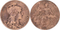 France 10 Centimes Coin, Dupuis, Paris, Bronze, KM:843 -
