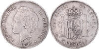 Spain 5 Pesetas Coin, Alfonso XIII, Madrid, Silver, KM:700 -