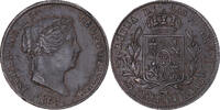 Spain 25 Centimos Coin, Isabel II, Segovia, Copper, KM:615.2 -