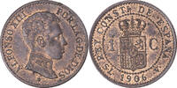 Spain Centimo Coin, Alfonso XIII, Madrid, Bronze, KM:726 -