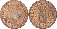 Spain Centimo Coin, Alfonso XIII, Madrid, Bronze, KM:726 -