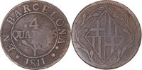 Spain 4 Quartos Coin, BARCELONA, Joseph (Jose) Napolean, Barcelona -