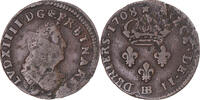 France 2 Deniers Coin, Louis XIV, Strasbourg, Copper, KM:309 -
