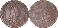 France Liard Coin, Louis XIV, Vimy, var. double grènetis -
