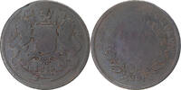 INDIA-BRITISH 1/2 Anna Coin, Victoria, Calcutta, Copper -