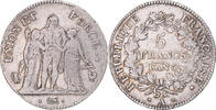 France 5 Francs Coin, Union et Force, Paris, Silver -