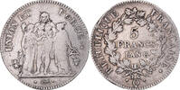 France 5 Francs Coin, Union et Force, Perpignan, Silver -