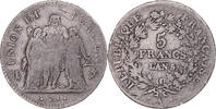 France 5 Francs Coin, Union et Force, Paris, Silver, KM:639.1 -