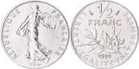 France 1/2 Franc Coin, Semeuse, Monnaie de Paris, BU, Nickel -