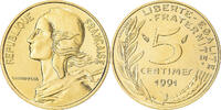 France 5 Centimes Coin, Marianne, Monnaie de Paris, BU -