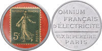 France 5 Centimes Coin, Omnium français d'électricité, Timbre-Monnaie -